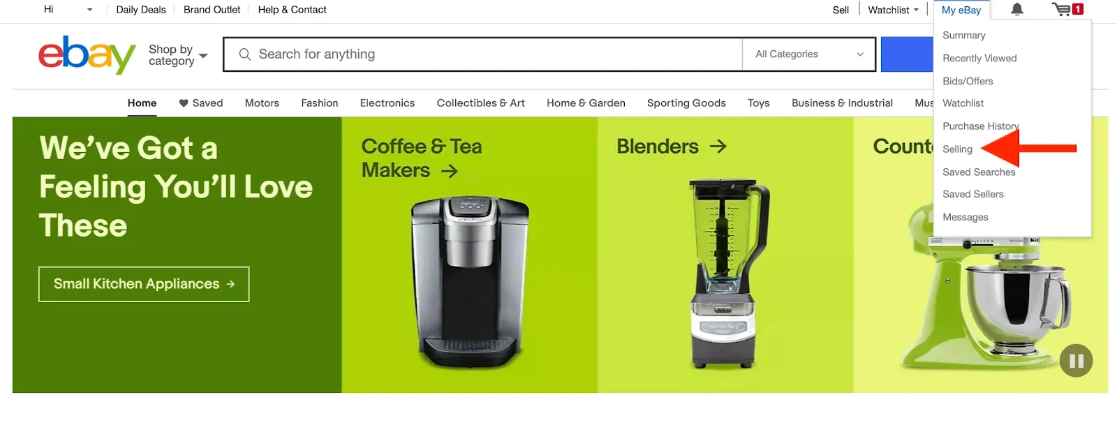 eBay Seller Hub dashboard showing the Orders tab where sellers cancel orders