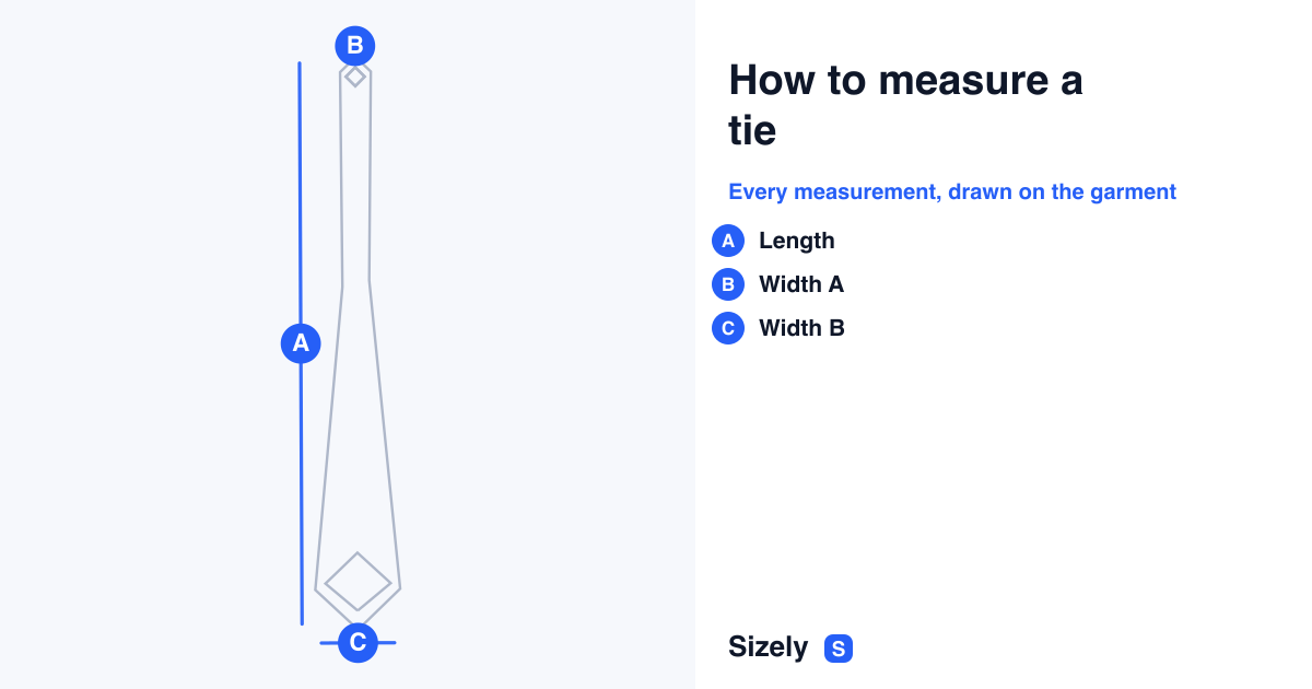 How to measure a tie | Sizely Blog