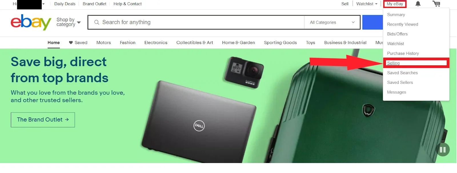 eBay Seller Hub Orders tab showing the order list with the Awaiting payment filter ready to select